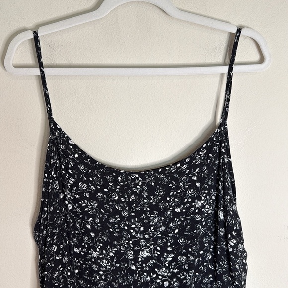 90s Y2K Black and White Ditzy Floral Maxi Dress Size 18 - Picture 5 of 6